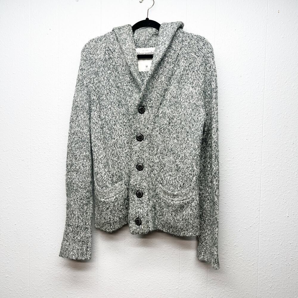 Abercrombie & Fitch Men's Sweater Medium Button Front Chunky Travel Preppy Work